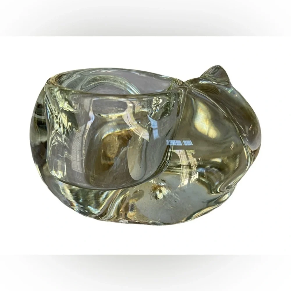 Vintage Indiana Glass Company Cat Votive / Tea Light Holder